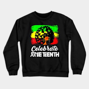 Womens Juneteenth Afro Woman Black Queen African Crewneck Sweatshirt